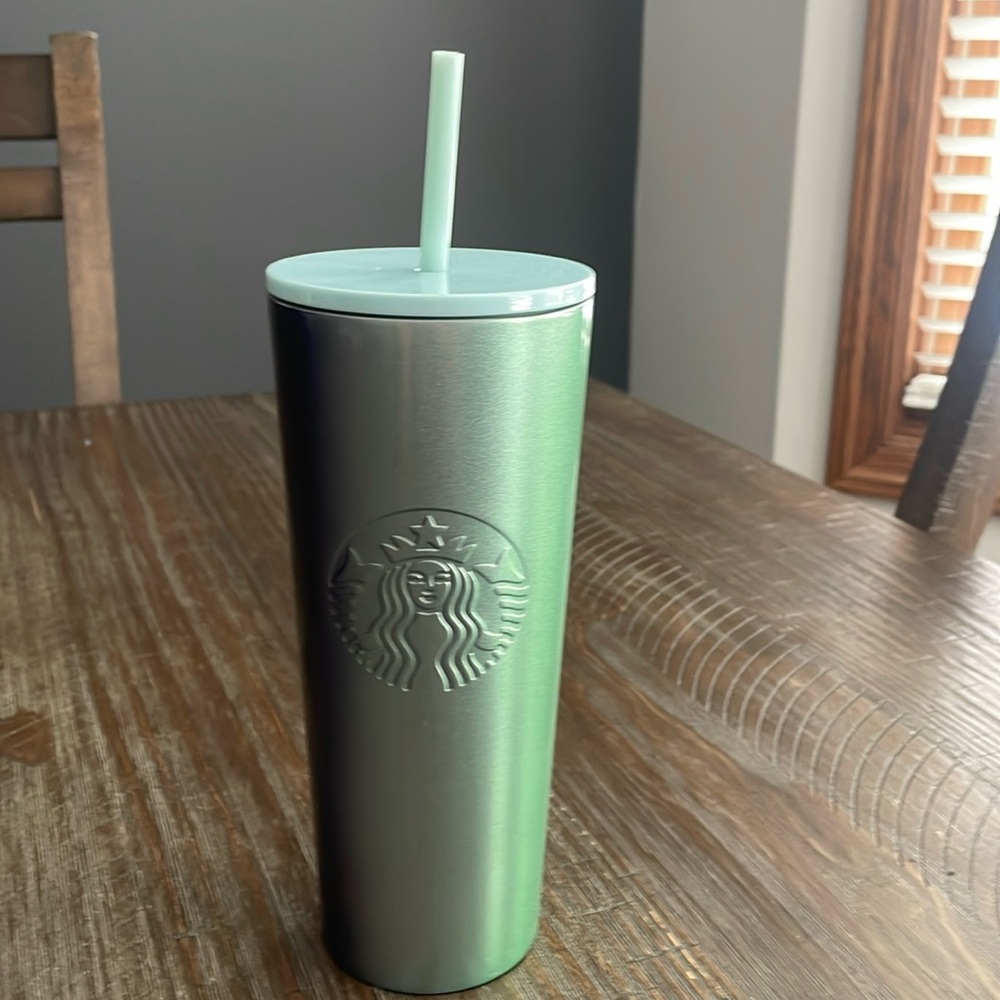 Starbucks Purple Silver Green To Green Stainless Steel Cold Cup 24 Oz